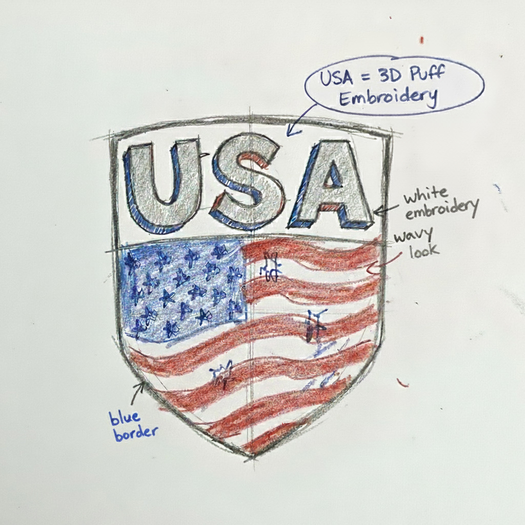 Convert Sketch to Patch - Sketch Custom 3d Puff Embroidery Patches