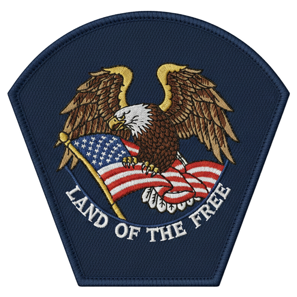 Top Curved Shield Shape - Custom Patches All Embroidered