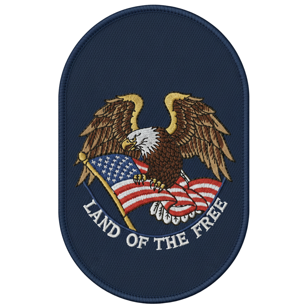 Vertical Oval Shaped - Custom Patches All Embroidered